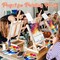 6 Set Pre Drawn Canvas for Painting for Adults Sip and Paint Kit with Easels 8 x 10 Inches Paint Party Kit with Printed Canvas Paints Brushes Palette Apron(Seaside Sunset)